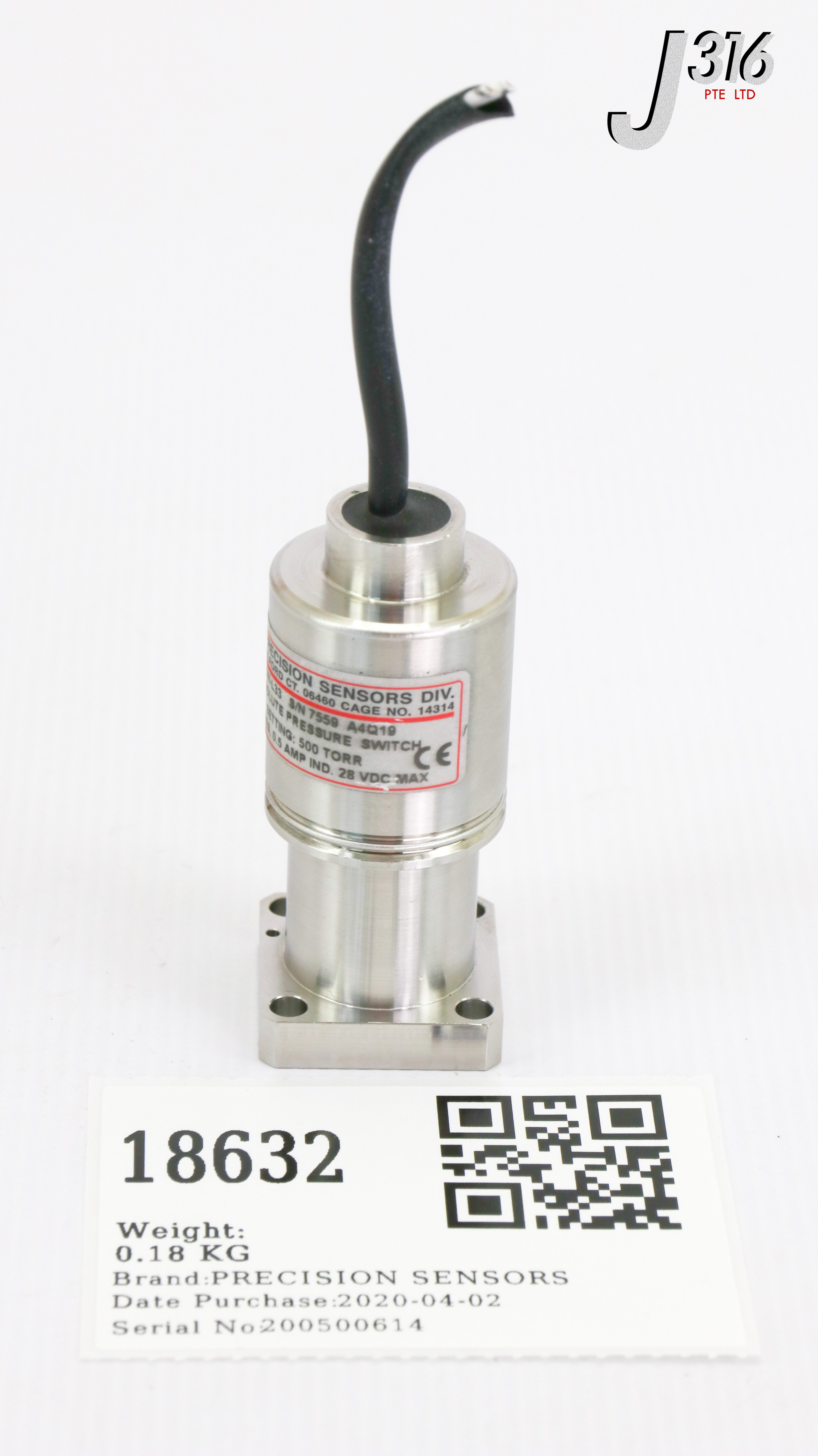 オーダー  専用   ページ 18632 PRECISION SENSORS ABSOLUTE PRESSURE SWITCH 500TORR E36W-L33